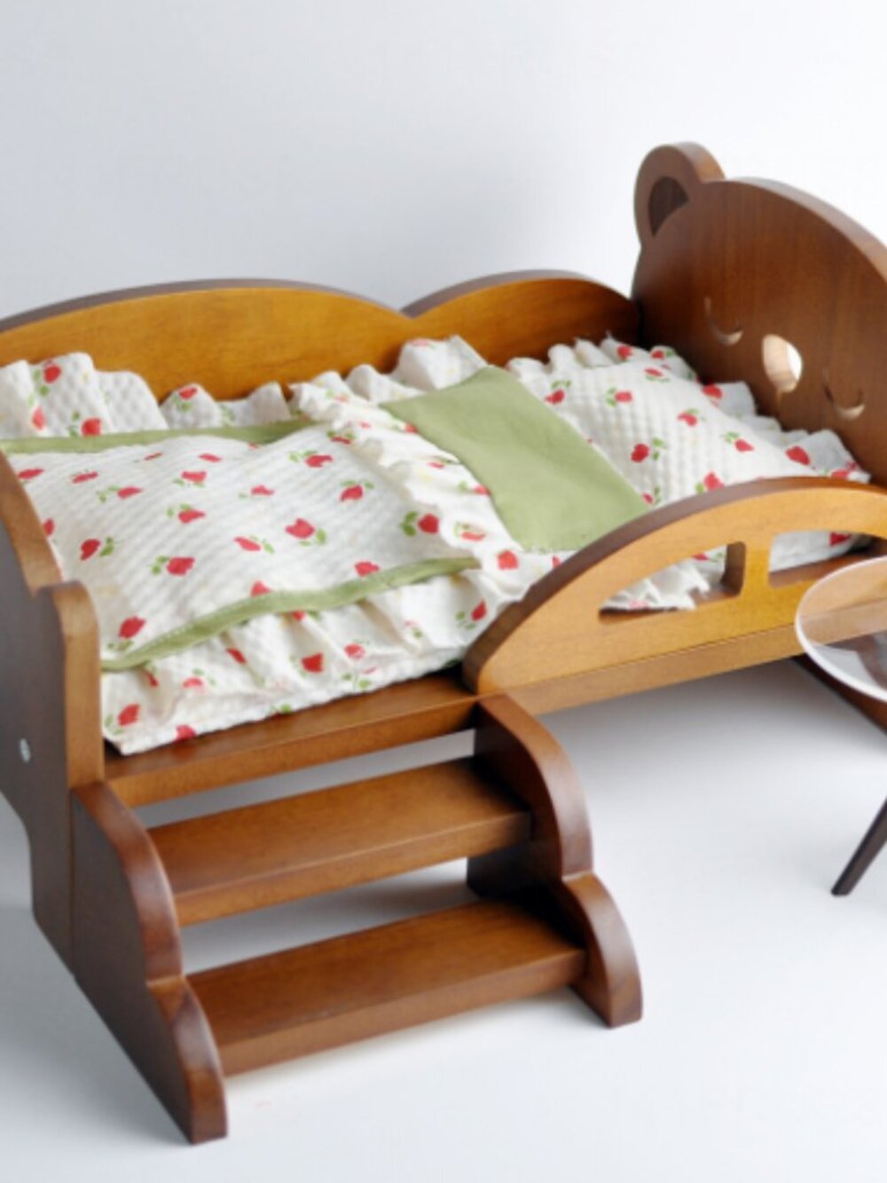 Wooden Bear Bed for BJD Dolls Mini Doll Furniture Toy Bed